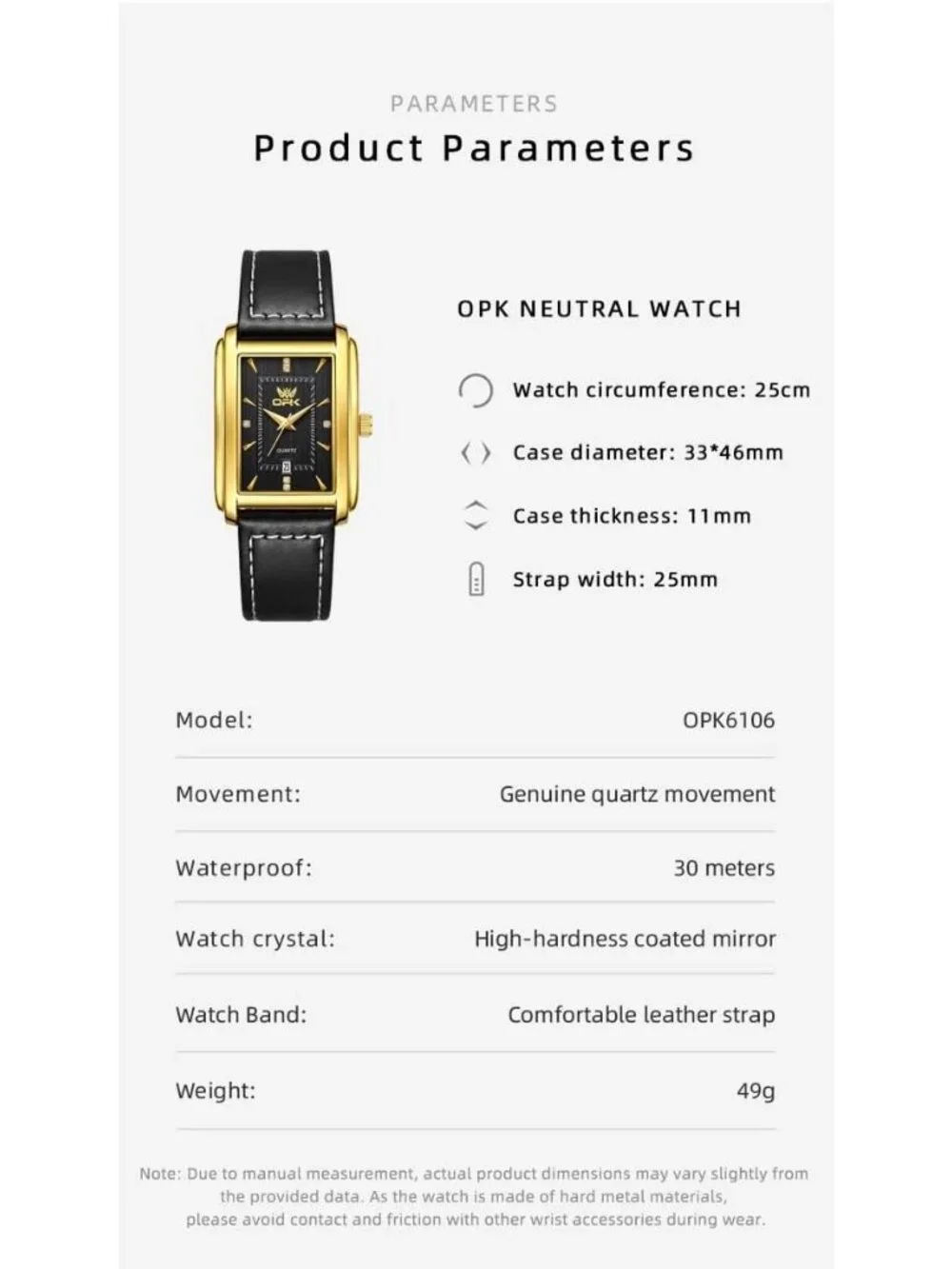 Men's Black Gold Elegant Chronograph Waterproof Luminous Easy To Read Wristwatch